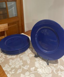 Set 6 platos loza azul
