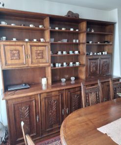 Mueble biblioteca madera tallada encina