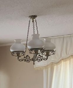 Lámpara de techo bronce y 3 tulipas