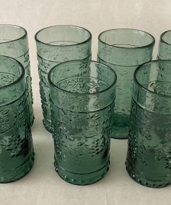 Juego 7 vasos gruesos verdes