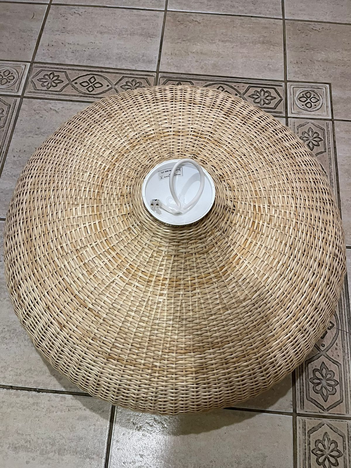 Lámpara de techo ovalada mimbre - Imagen 5