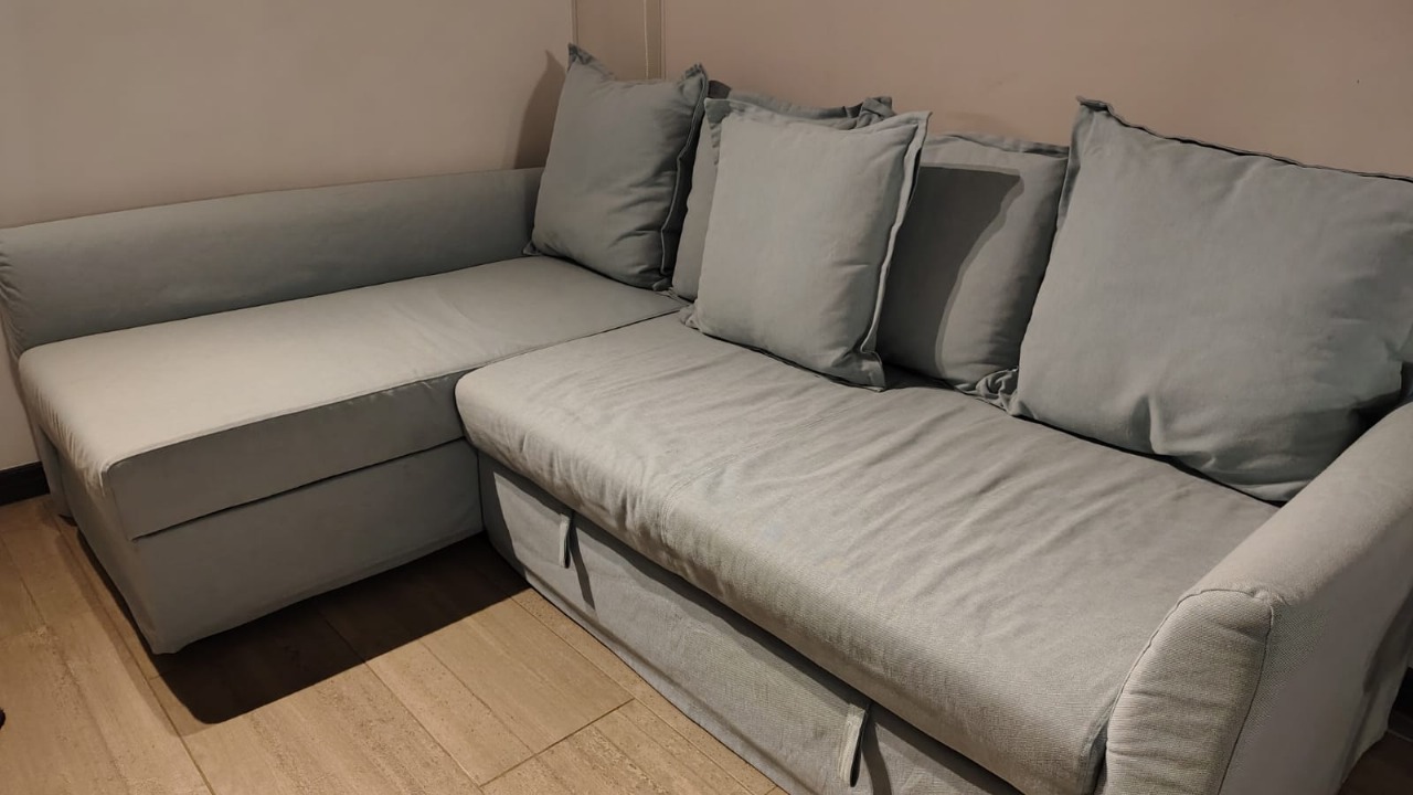 Sofá cama seccional izquierdo Holmsund gris Ikea