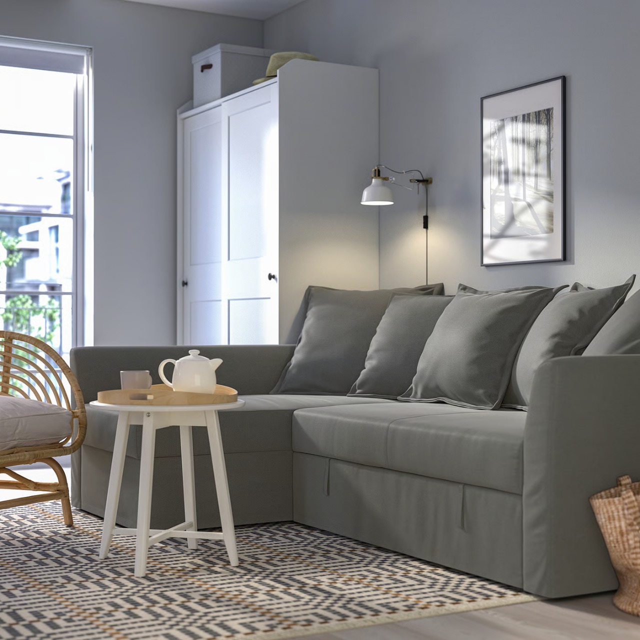 Sofá cama seccional izquierdo Holmsund gris Ikea - Imagen 7