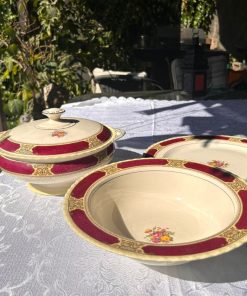 Sopera y ensaladeras porcelana inglesa Myott Staffordshire