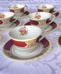 Juego de té porcelana inglesa MYOTT Staffordshire 8 puestos