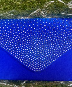 Cartera de fiesta raso azul eléctrico