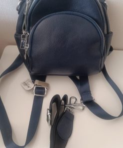Mochila de cuero azul Todopiel