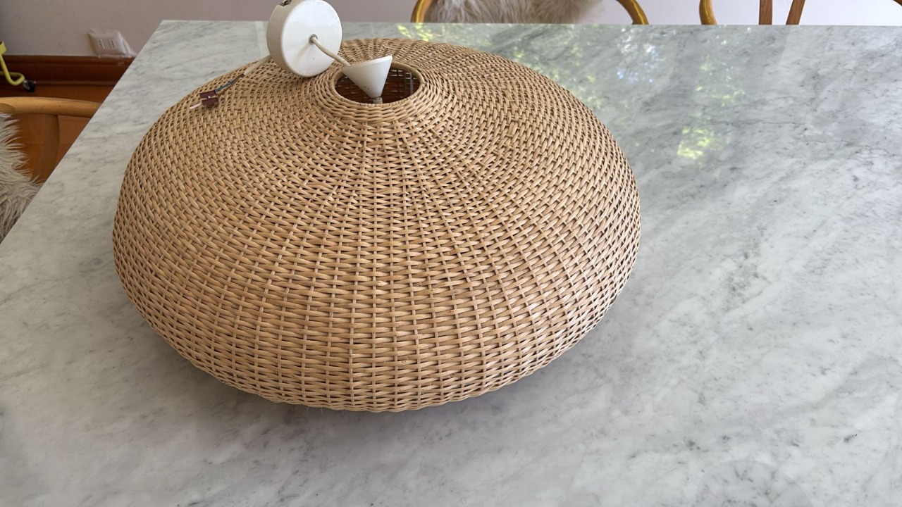 Lámpara de techo circular mimbre