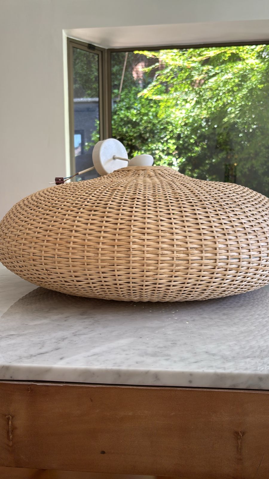 Lámpara de techo circular mimbre - Imagen 2