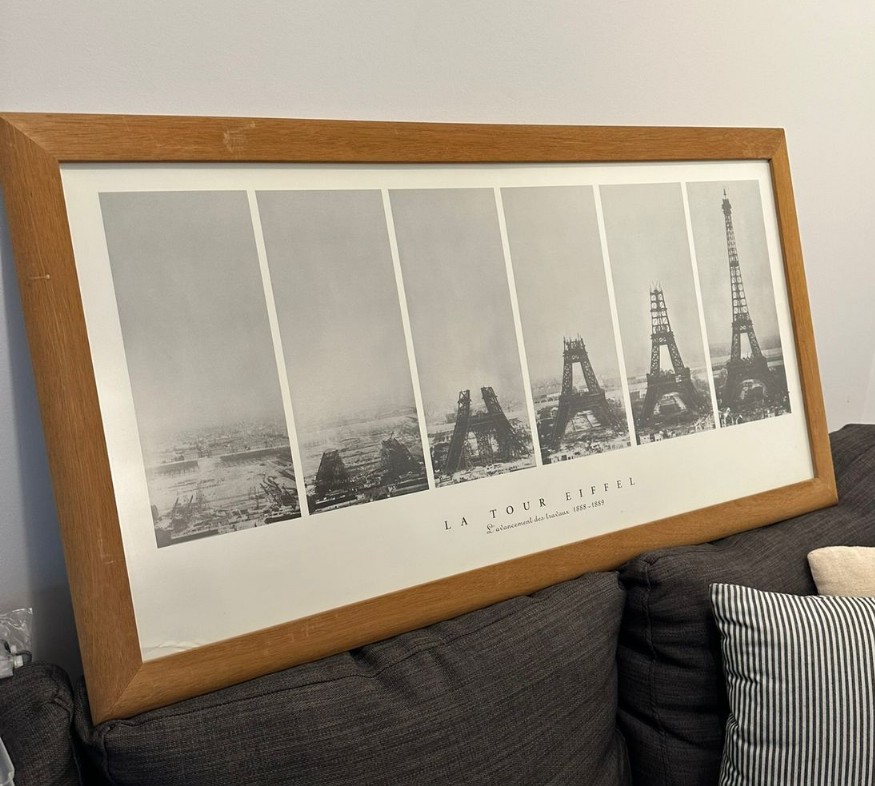 Cuadro lámina construcción Torre Eiffel