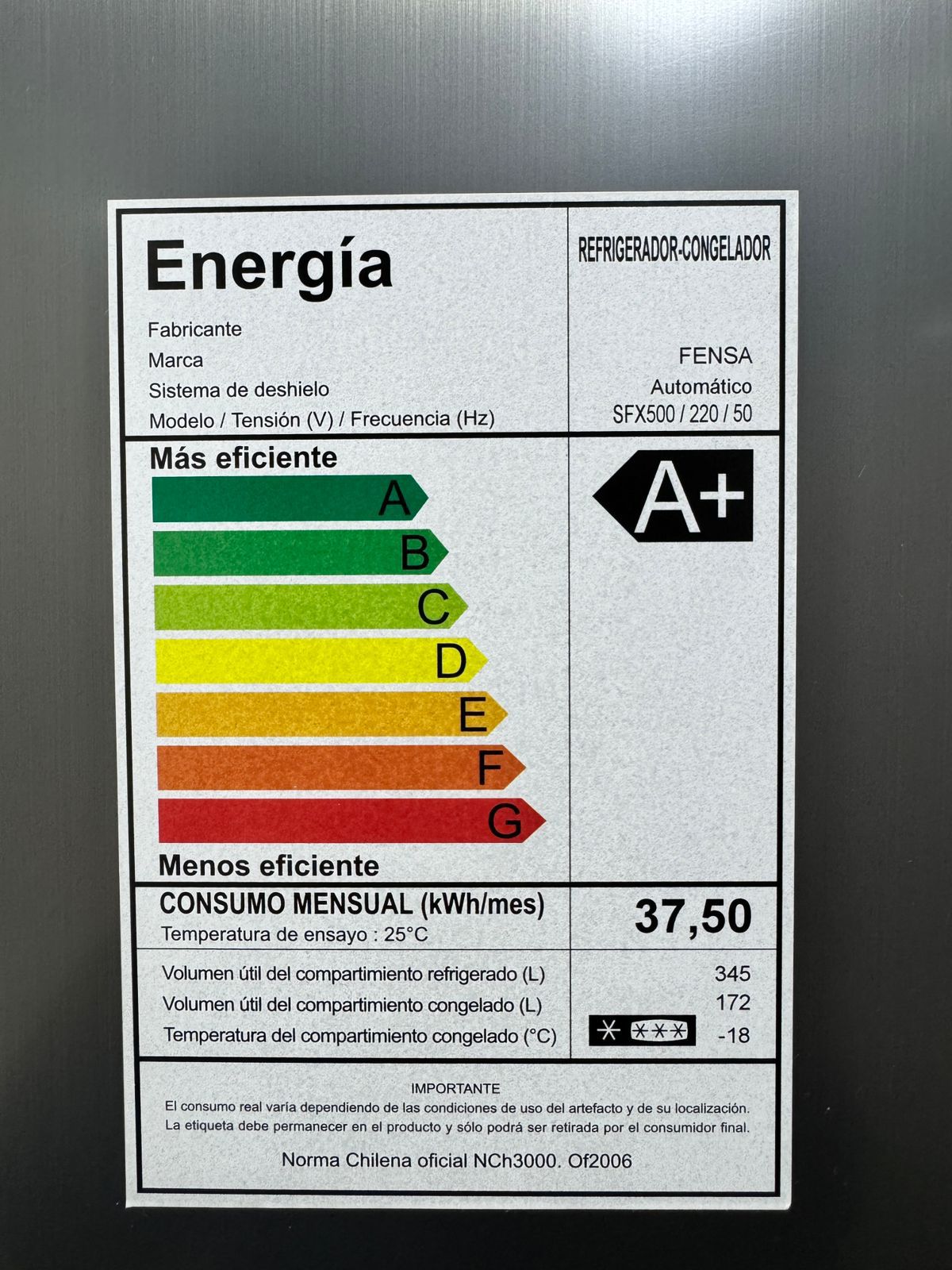 Refrigerador side by side Fensa 517 Lts - Imagen 2