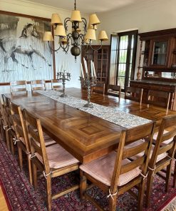 Juego de comedor Lingue con marquetería con 14 sillas