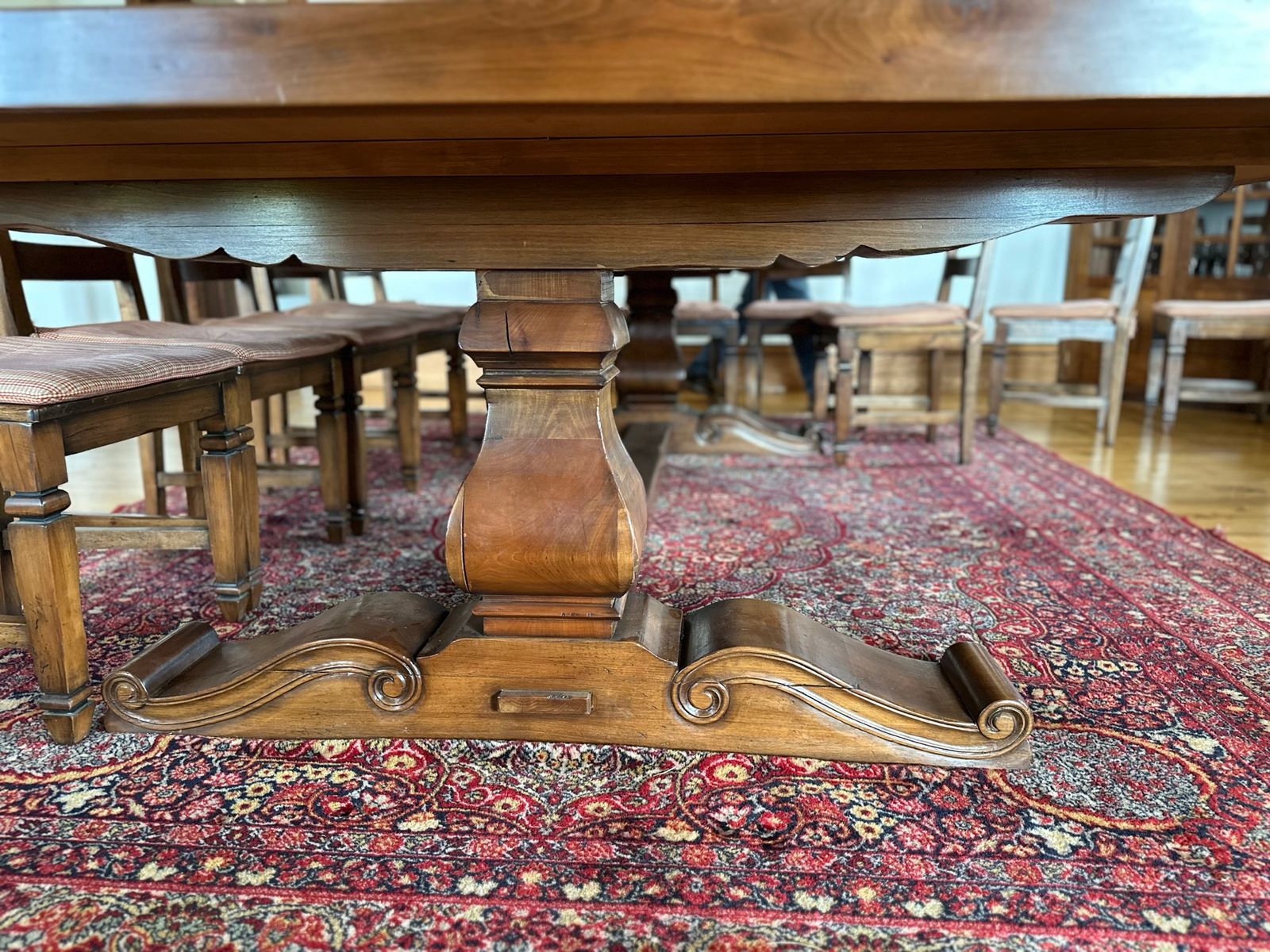 Juego de comedor Lingue con marquetería con 14 sillas - Imagen 5