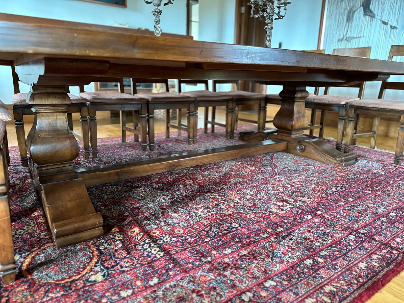 Juego de comedor Lingue con marquetería con 14 sillas - Imagen 6