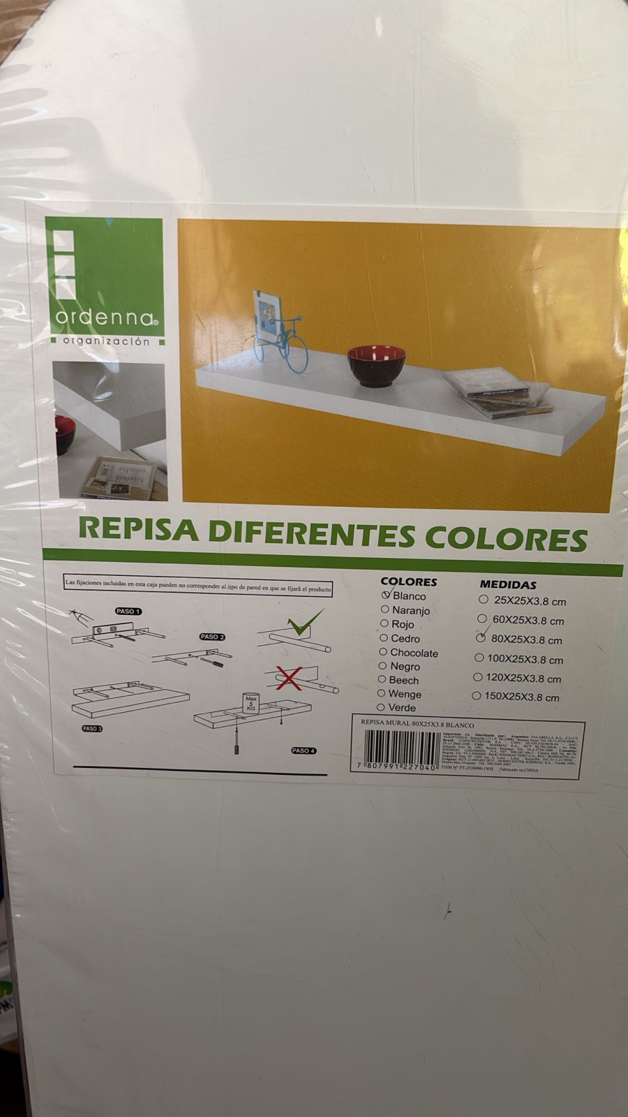 Repisa muro melamina blanca - Imagen 2