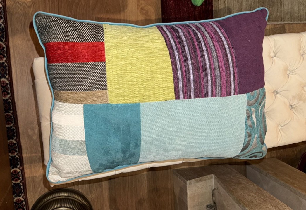 Cojín rectangular felpa patchwork