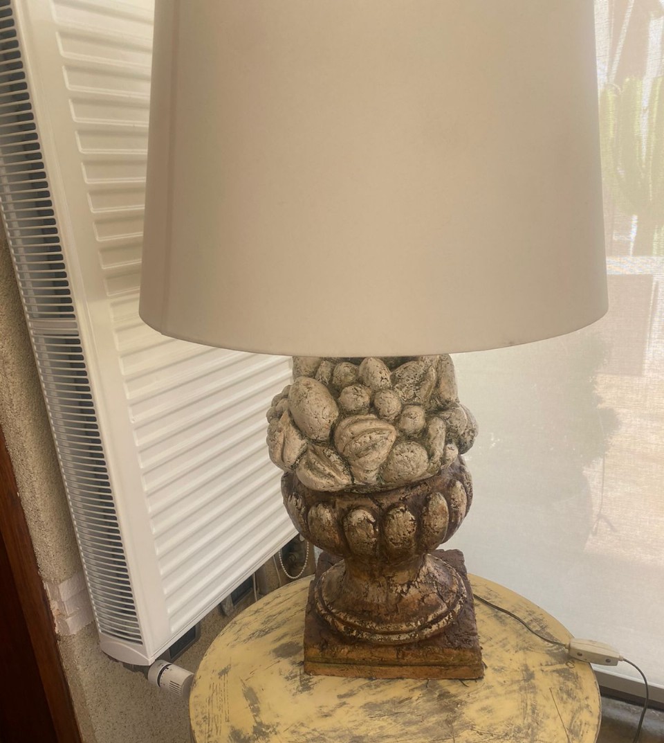 Lámpara de cerámica pintada a mano bellotas