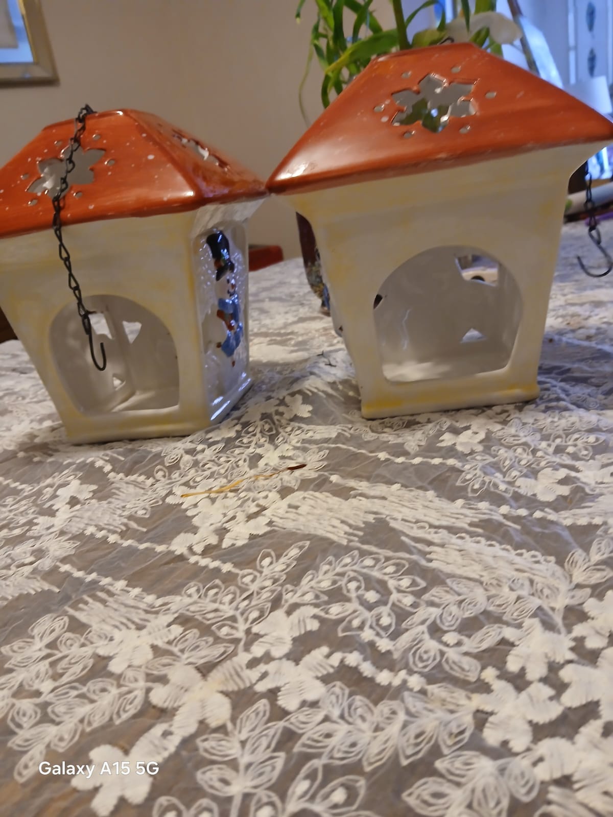 Par de faroles navideños cerámica - Imagen 4