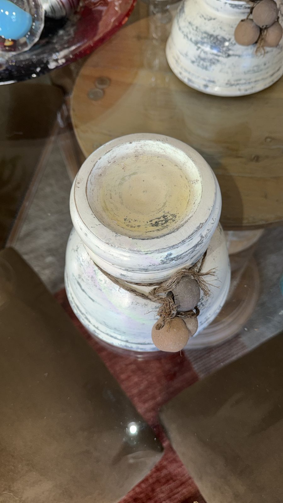 Par de candelabros cerámica grisáceos - Imagen 2