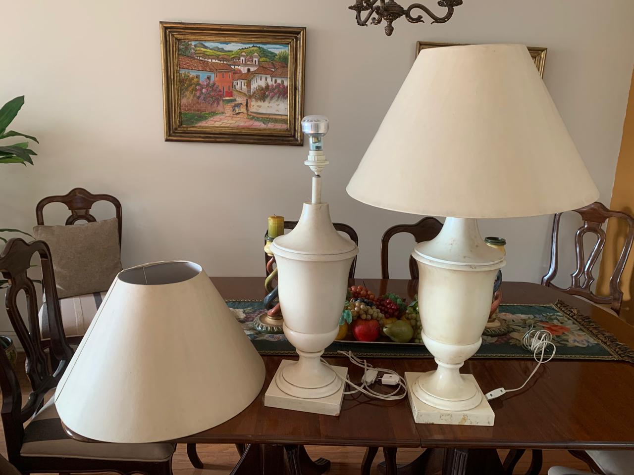 Par Lámparas de mesa símil mármol