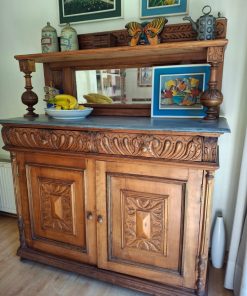 Buffet Aparador trinche 2 niveles Roble tallado