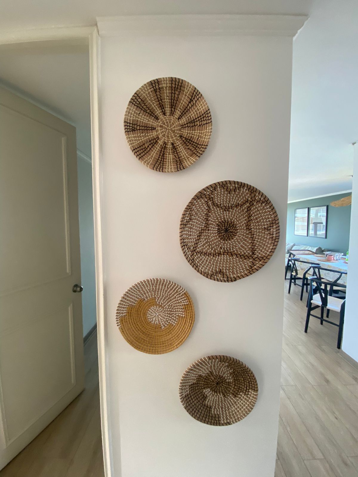 Set 5 adornos tejidos fibra natural Amoble - Imagen 2