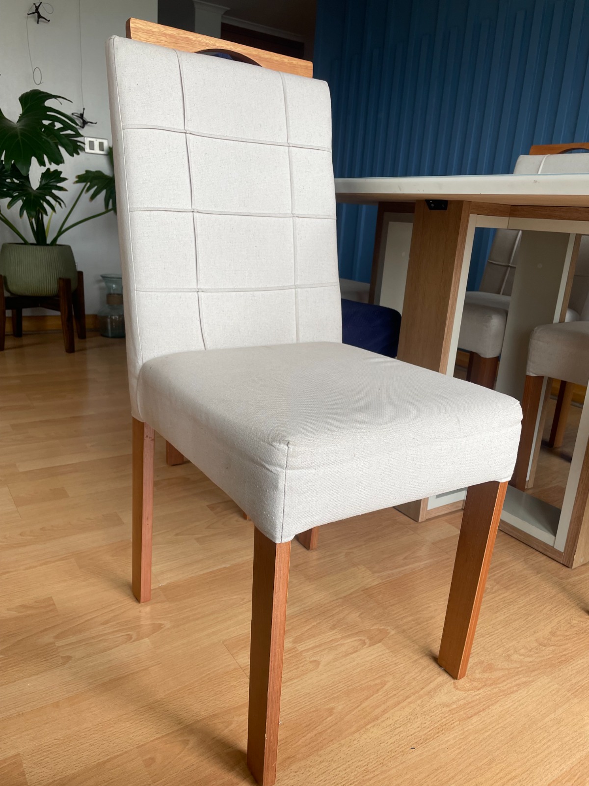 Juego de comedor moderno blanco con 6 sillas - Imagen 4