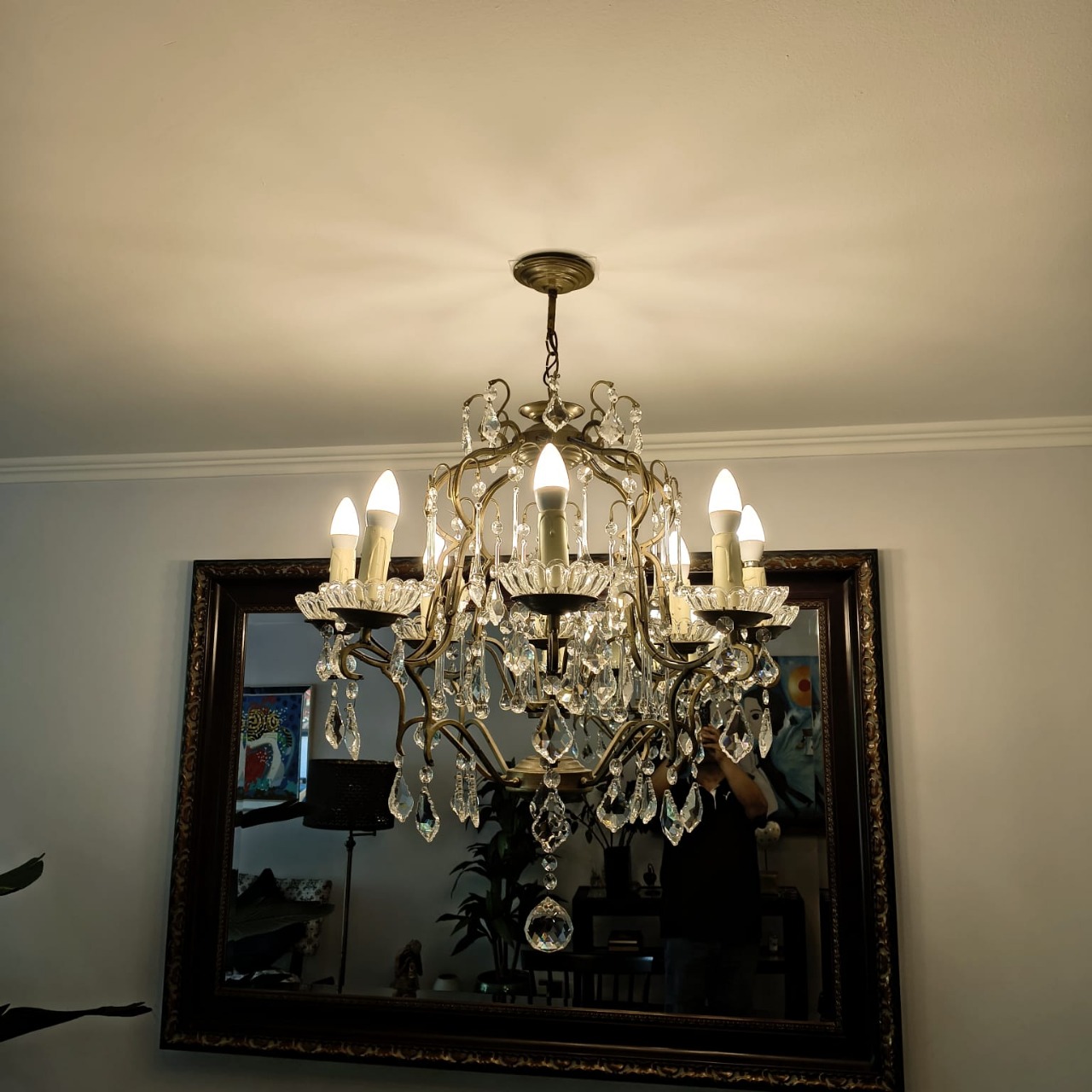 Lampara de techo lagrimas bronce con 8 luces