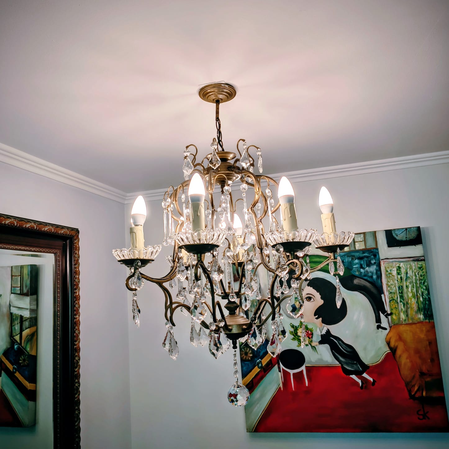 Lampara de techo lagrimas bronce con 8 luces - Imagen 2