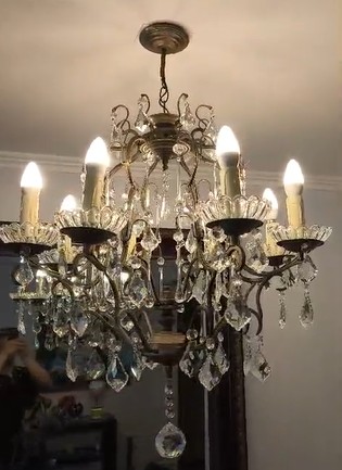 Lampara de techo lagrimas bronce con 8 luces - Imagen 3