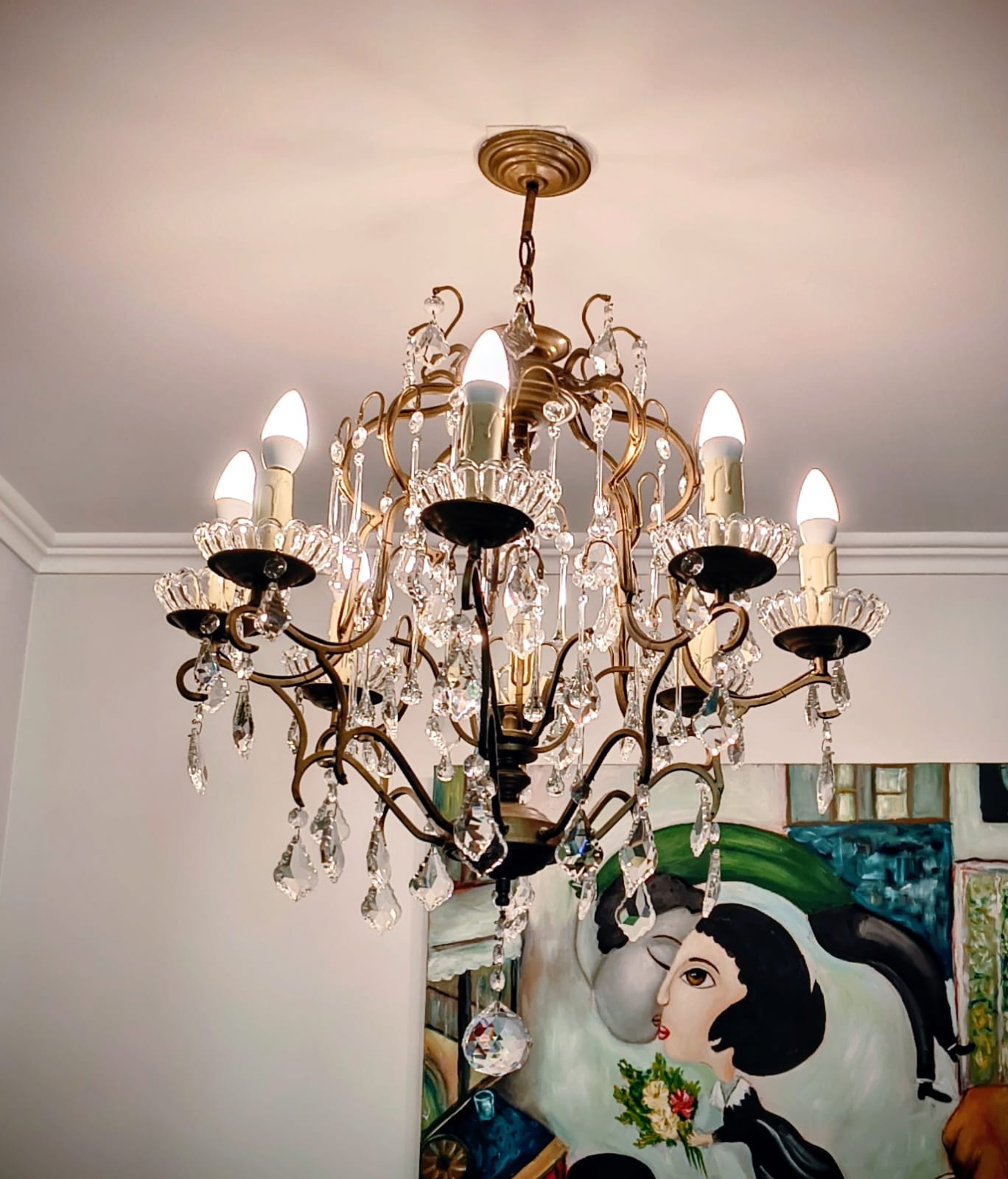 Lampara de techo lagrimas bronce con 8 luces - Imagen 4