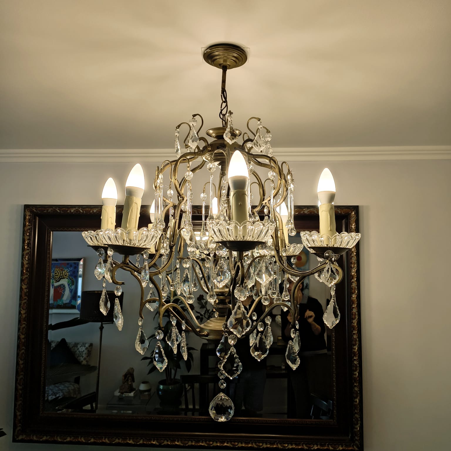 Lampara de techo lagrimas bronce con 8 luces - Imagen 5