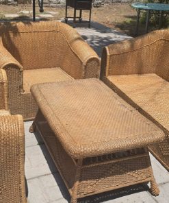 Juego de terraza 4 piezas mimbre