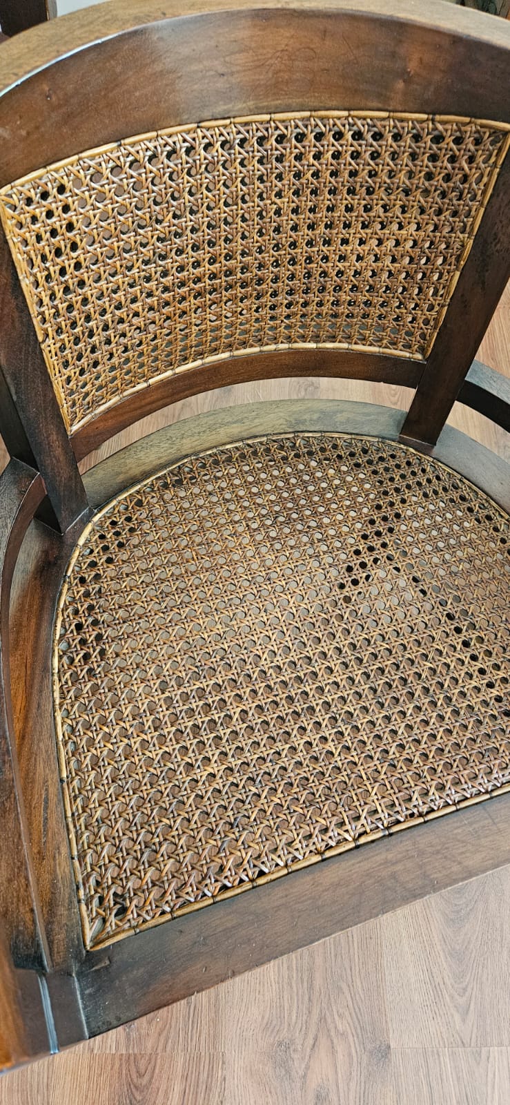 Par sitiales herradura madera y junco - Imagen 5