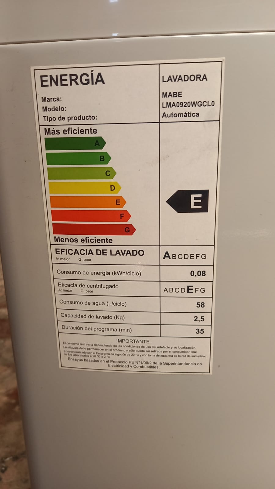 Lavadora carga superior Mabe 9.5 kg - Imagen 7