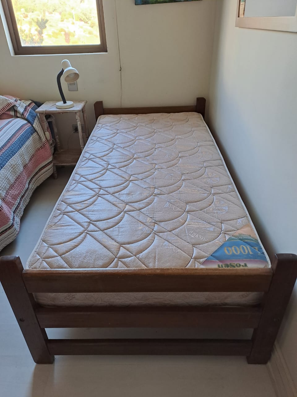 Cama 1 plaza madera con colchón - Imagen 2