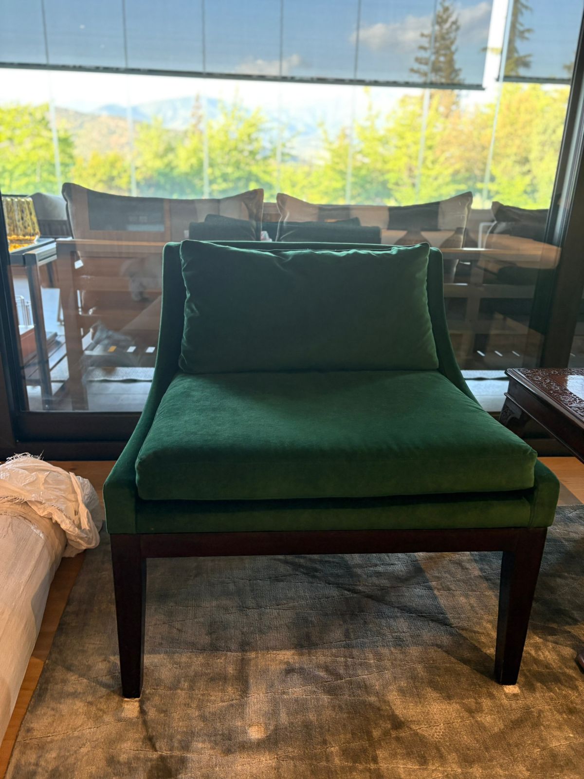 Par de sitiales gamuza verde esmeralda - Imagen 3