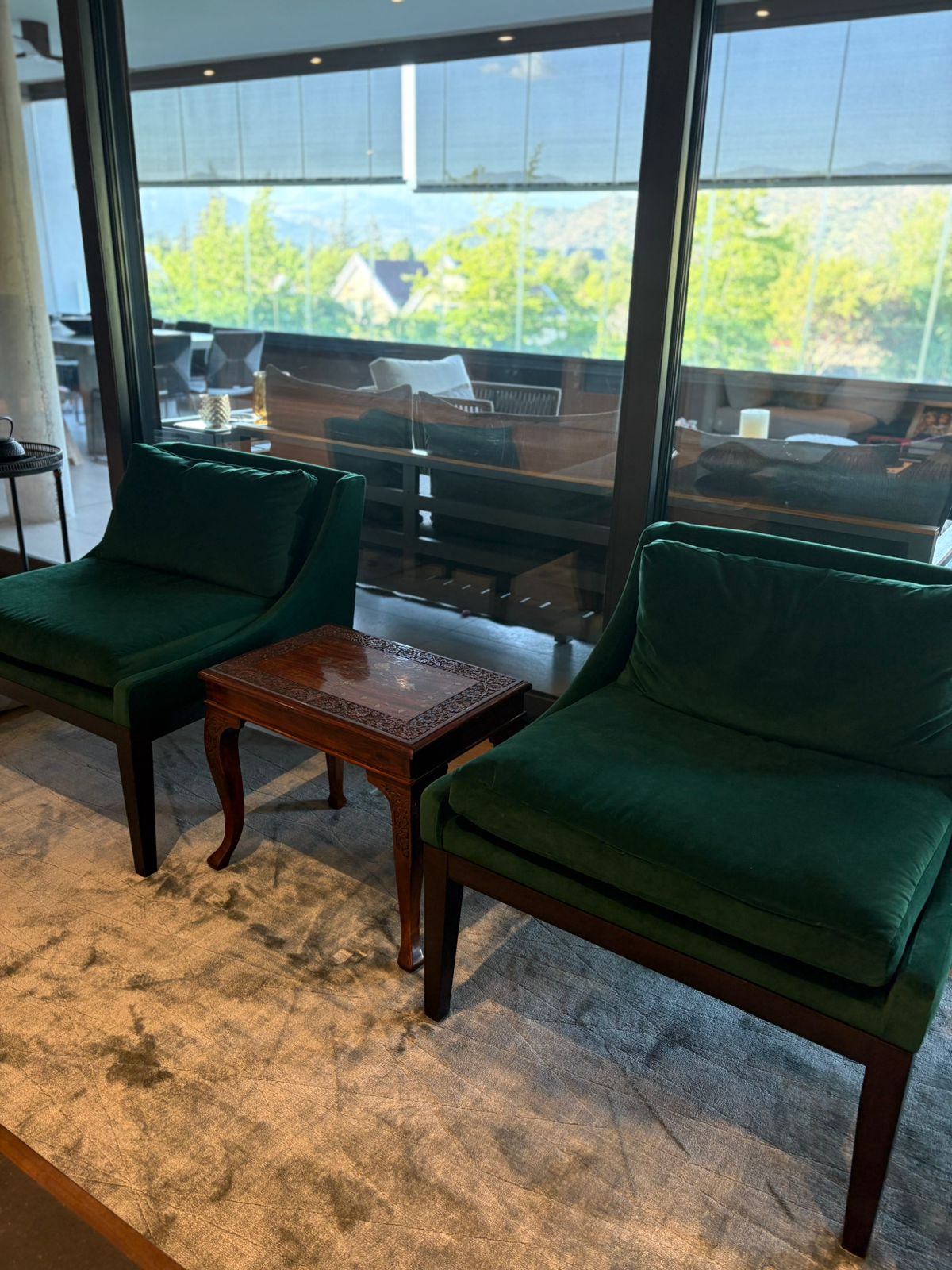 Par de sitiales gamuza verde esmeralda - Imagen 5