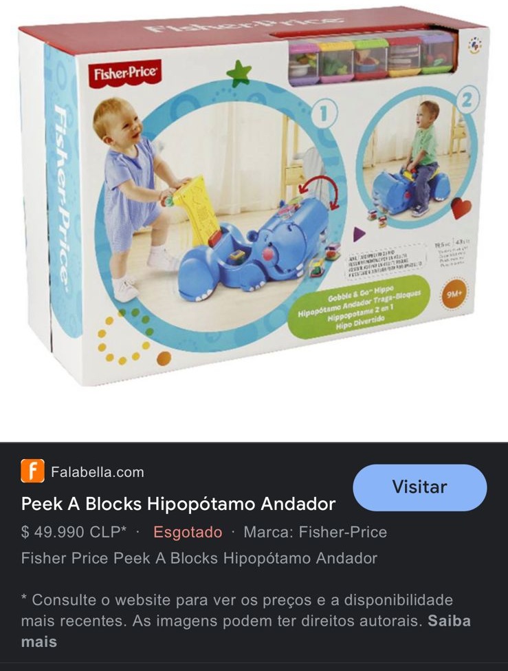 Andador Hipopótamos Peek a blocks Fisher Price - Imagen 5