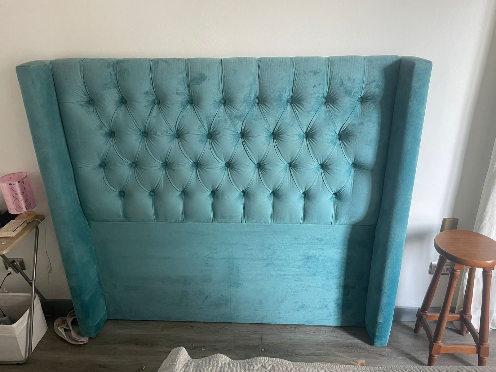 Respaldo 2 plazas capitoné celeste - Imagen 3