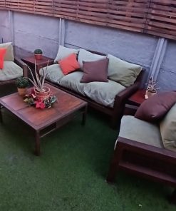 Juego living terraza fierro forjado malla fierro