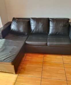 Sofá seccional izquierdo cuerina negro