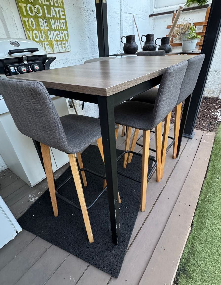 Juego comedor terraza o balcón con 4 sillas Sur Diseño
