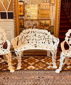 Juego de terraza fierro forjado blanco