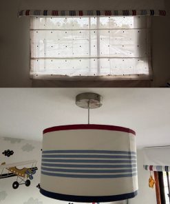 Set cortina store con cenefa Belcotonne y lámpara techo