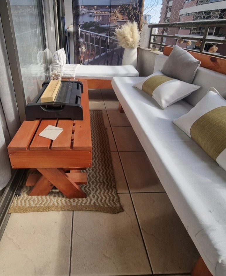 Juego de terraza 4 piezas madera pallet