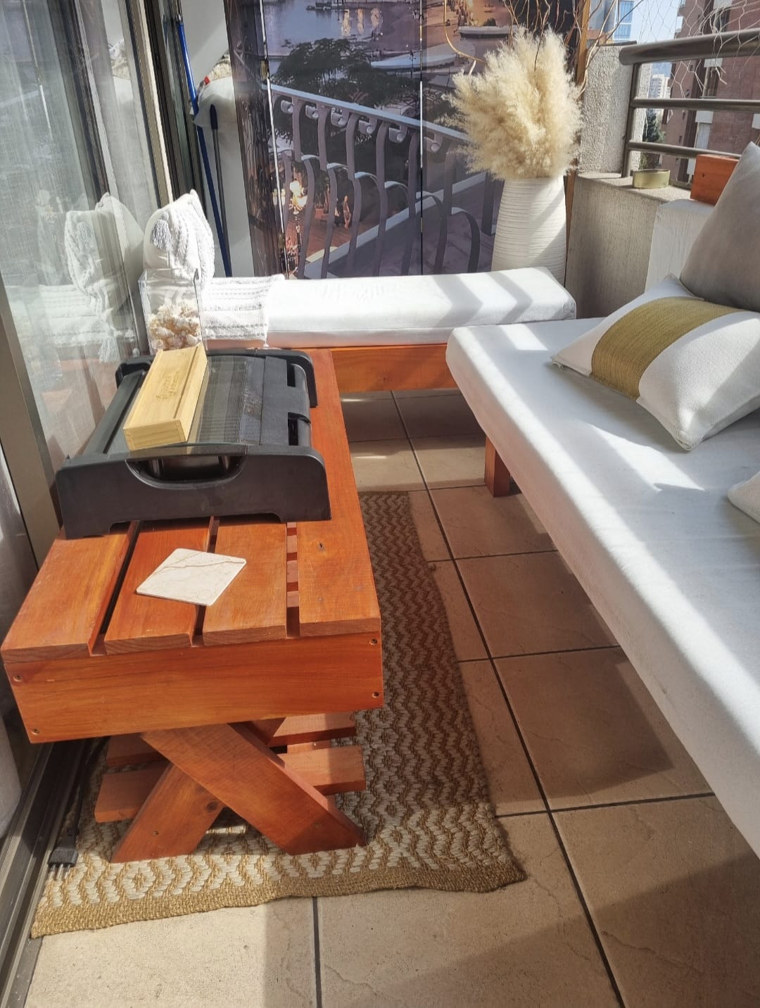 Juego de terraza 4 piezas madera pallet - Imagen 4