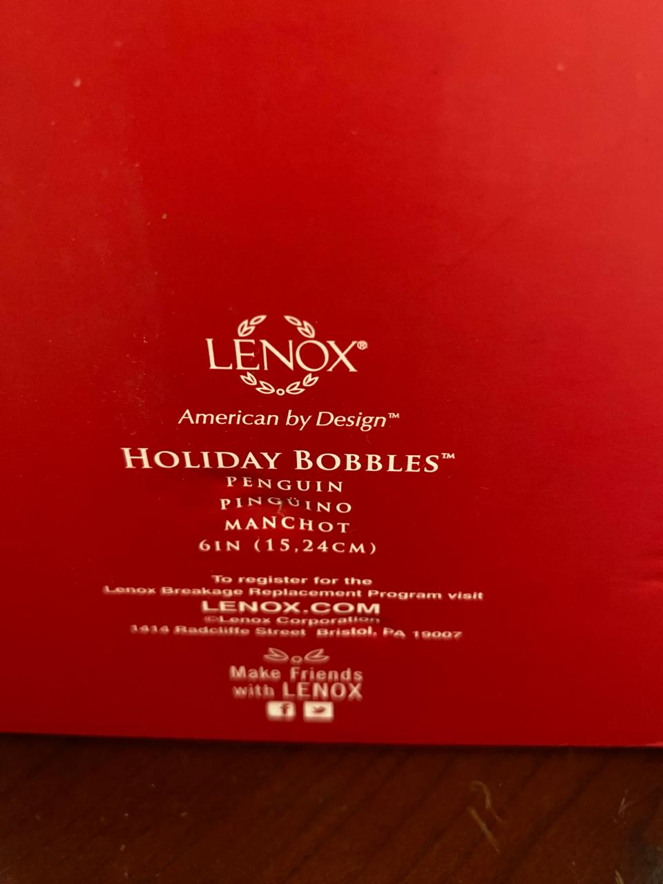 Pingüino navideño decorativo Lenox - Imagen 3