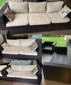 Juego de terraza 6 piezas rattan pvc