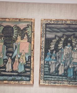 Cuadro pinturas sobre tela elefantes escena de la India